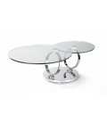 Table basse en verre trempé avec plateaux rotatifs Basila - 