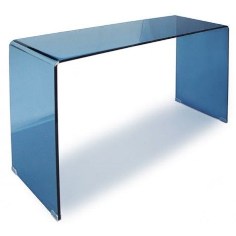 Console design en verre bleu 90 ou 110 cm Berily - 