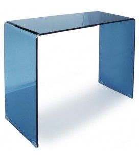 Console design en verre bleu 90 ou 110 cm Berily