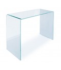 Console design en verre transparent 90 ou 110 cm Berily