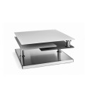 Table basse en verre design gris 3 plateaux Blankaly - 