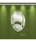 Miroir décoratif ballon de rugby - 3 dimensions - 