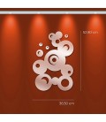 Miroir bulles fresque ronde design - 3 dimensions - 