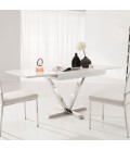 Table design à rallonges en bois wengé noir ou blanc Vicka - 