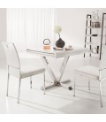 Table design à rallonges en bois wengé noir ou blanc Vicka - 