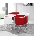 Table en verre et 4 chaises encastrables bicolore - 5 coloris - 