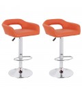 Chaise de bar design en simili cuir 5 coloris Minoa - Lot de 2 - 