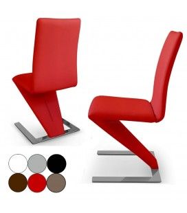 Lot de 2 chaises en cuir PU et piètement design SizeBis - 6 coloris