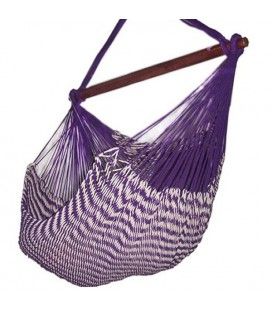 Hamac chaise mexicain en tissu violet avec rayures