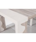 Table console extensible 10 couverts ivoire et chene Ariala - 