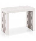 Table console extensible 12 couverts ivoire et chene Ariala XL - 